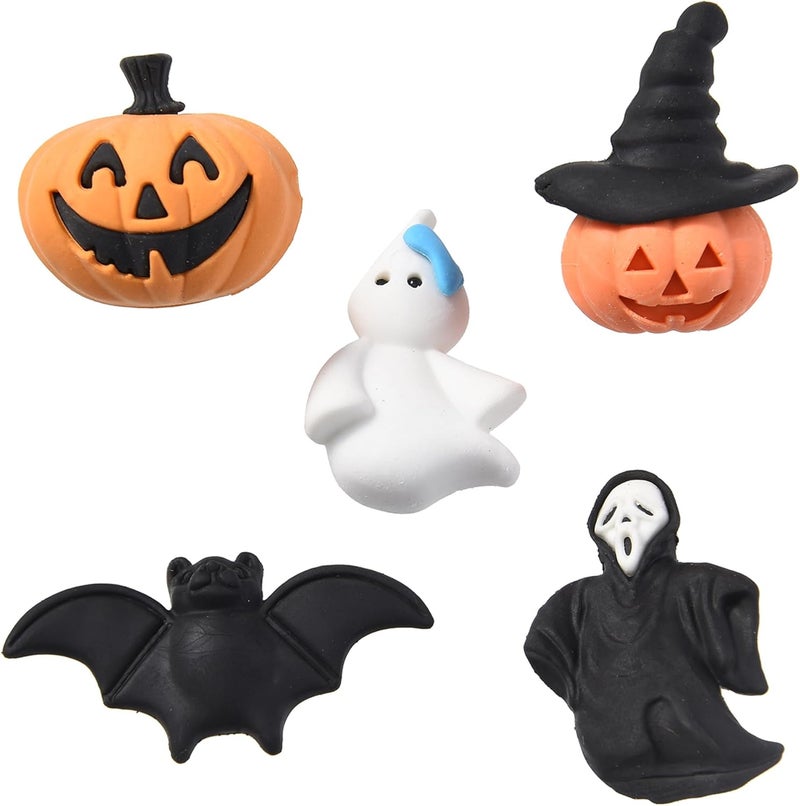 DOMG 25Pcs 3D Halloween Erasers for Kids, Cute Mini Pumpkin Ghost Bat Erasers Bulk for Halloween Party Favors Goody Bag Filler Gifts - Image 1